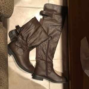 Brown over the knee boots